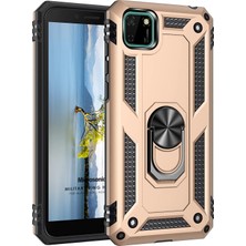 Microsonic Huawei Honor 9s Kılıf Military Ring Holder Gold