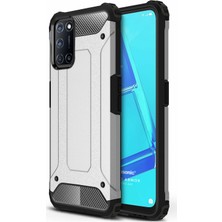 Microsonic Oppo A52 Kılıf Rugged Armor Gümüş