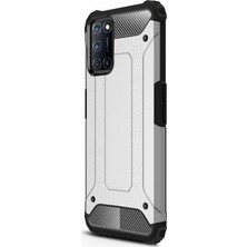 Microsonic Oppo A92 Kılıf Rugged Armor Gümüş