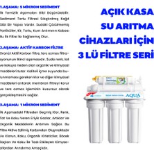 Hmax Reverse Osmosis System  Su Arıtma Cihazı Filtreleri 3'lü Set Açık Kasa Filtresi