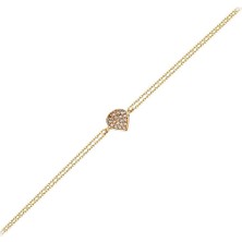 Sembol Gold Altın Zincir Damla Bileklik 14K Rose Gold