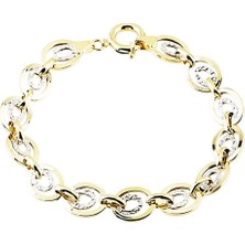 Sembol Gold Altın Bileklik Hallow Tasarım 14K Sarı Beyaz