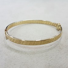 Sembol Gold Altın Kelepçe 14K Grek Tasarım
