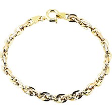 Sembol Gold Altın Bileklik Hallow Tasarım 14K Sarı Beyaz