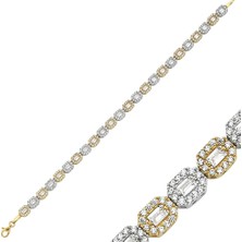 Sembol Gold Suyolu Altın Bileklik Baget Taşlı Coronet