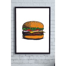 Postermanya Hamburger Mutfak Çerçeveli Tablo  21 x 30 cm