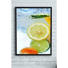 Postermanya Limon Portakal Mutfak Çerçeveli Tablo  21 x 30 cm