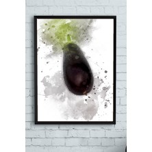 Postermanya Patlıcan Tasarım Mutfak Çerçeveli Tablo  21 x 30 cm