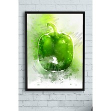 Postermanya Biber Sanatsal Mutfak Çerçeveli Tablo  21 x 30 cm