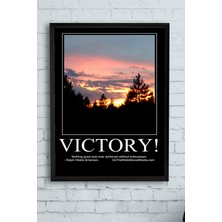 Postermanya Victory-Zafer Motivasyon Çerçeveli Tablo  21 x 30 cm