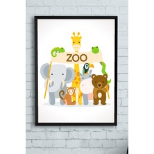 Postermanya Zoo Çocuk Odası Çerçeveli Tablo  21 x 30 cm