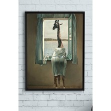 Postermanya Yalnız Zürafa Sanatsal Çerçeveli Tablo  21 x 30 cm