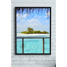 Postermanya Maldivler Manzara Çerçeveli Tablo  21 x 30 cm