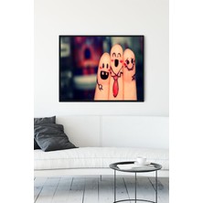 Postermanya Neşeli Parmaklar Eğlenceli Mizahi Çerçeveli Tablo  21 x 30 cm