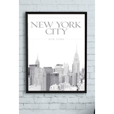 Postermanya New York Manzara Çerçeveli Tablo  21 x 30 cm