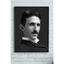Postermanya Nikola Tesla Bilimsel Çerçeveli Tablo 5  21 x 30 cm