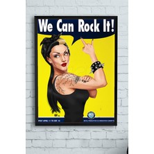 Postermanya We Can Rock It Eğlenceli Mizahi Çerçeveli Tablo  21 x 30 cm