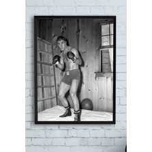 Postermanya Rocky Marciano Dövüş Çerçeveli Tablo  21 x 30 cm