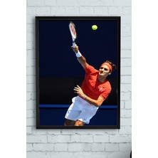 Postermanya Roger Federer Çerçeveli Tablo 4  21 x 30 cm