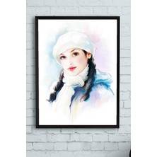 Postermanya Kız Sanatsal Çerçeveli Tablo  21 x 30 cm