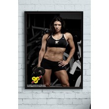 Postermanya Fitness Girl Vücut Geliştirme Body Building Fitness Çerçeveli Tablo  21 x 30 cm