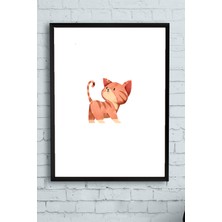 Postermanya Kedi Çocuk Odası Çerçeveli Tablo 3  21 x 30 cm