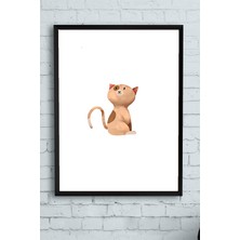 Postermanya Kedi Çocuk Odası Çerçeveli Tablo 4  21 x 30 cm