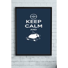 Postermanya Keep Calm And Sleep Eğlenceli Mizahi Çerçeveli Tablo  21 x 30 cm