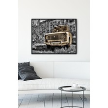 Postermanya Eski Araba Çerçeveli Tablo  21 x 30 cm