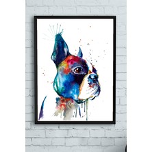 Postermanya Sanatsal Köpek Hayvan Çerçeveli Tablo  21 x 30 cm