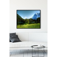 Postermanya Yeşil Doğa Manzara Çerçeveli Tablo  21 x 30 cm