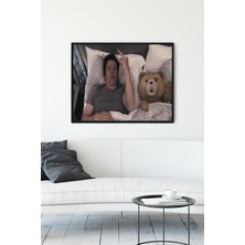 Postermanya Ayı Teddy Eğlenceli Mizahi Çerçeveli Tablo  21 x 30 cm