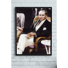 Postermanya Mustafa Kemal Atatürk Çerçeveli Tablo 5  21 x 30 cm