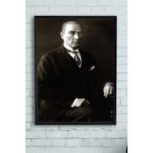Postermanya Mustafa Kemal Atatürk Çerçeveli Tablo 8  21 x 30 cm