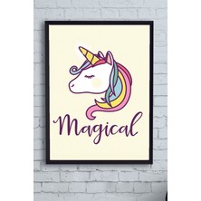 Postermanya Unicorn Çocuk Odası Çerçeveli Tablo 2  21 x 30 cm