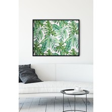 Postermanya Dekoratif Yaprak Sanatsal Çerçeveli Tablo  21 x 30 cm