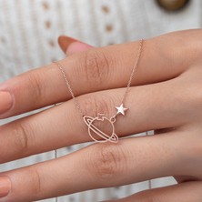 Papatya Silver Gümüş 925 Ayar Gezegen Kolye