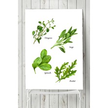 Postermanya Otlar Vintage Mutfak Poster  40 x 60 cm