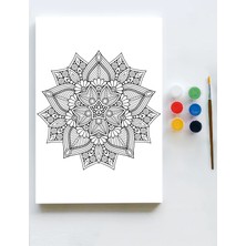 Postermanya Mandala Tuval Kanvas Tablo Boyama Hobi Seti  40 x 60 cm