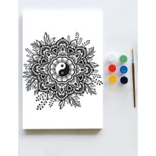 Postermanya Mandala Tuval Kanvas Tablo Boyama Hobi Seti  50 x 70 cm