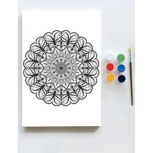 Postermanya Mandala Tuval Kanvas Tablo Boyama Hobi Seti 16  30 x 40 cm