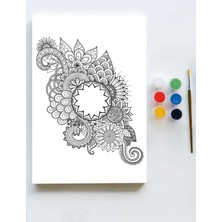 Postermanya Mandala Tuval Kanvas Tablo Boyama Hobi Seti 140 x 60 cm