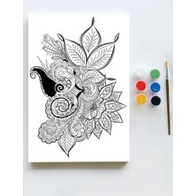 Postermanya Mandala Tuval Kanvas Tablo Boyama Hobi Seti  30 x 40 cm