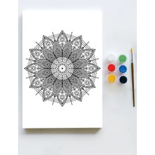Postermanya Mandala Tuval Kanvas Tablo Boyama Hobi Seti 1 70 x 100 cm   Büyük+ Boy