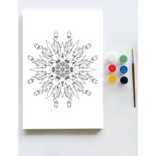 Postermanya Mandala Tuval Kanvas Tablo Boyama Hobi Seti  70 x 100 cm   Büyük+ Boy