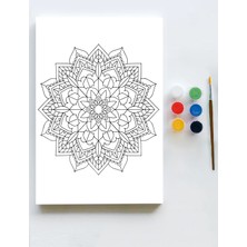 Postermanya Mandala Tuval Kanvas Tablo Boyama Hobi Seti  30 x 40 cm