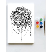 Postermanya Mandala Tuval Kanvas Tablo Boyama Hobi Seti 6  40 x 60 cm