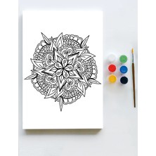 Postermanya Mandala Tuval Kanvas Tablo Boyama Hobi Seti 10  70 x 100 cm   Büyük+ Boy