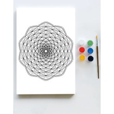 Postermanya Mandala Tuval Kanvas Tablo Boyama Hobi Seti 40 x 60 cm
