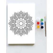 Postermanya Mandala Tuval Kanvas Tablo Boyama Hobi Seti  50 x 70 cm